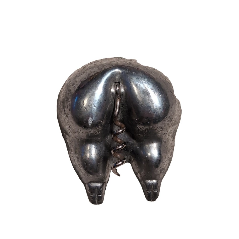 Colonial Crafts "Fuzzy" Pig Butt 2.75" x 2.5" Metal Corkscrew Bottle Opener